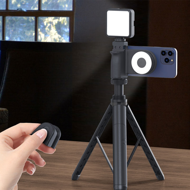 MagSafe-Compatible Camera Grip & Phone Stand – Detachable Bluetooth Remote, Tripod Mount – Black