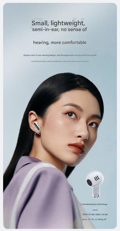 TWS Bluetooth 5.3 Wireless Earbuds – 13mm Drivers, 21H Battery Life, LED Display Charging Case – White