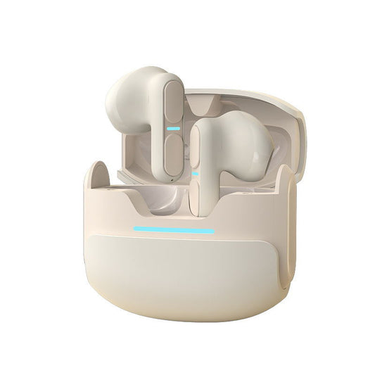 TWS Wireless Earbuds – Bluetooth 5.3 with 13mm Drivers, 21H Battery Life, LED Charging Case – Beige