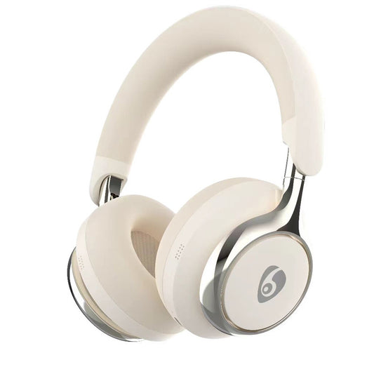 Beige Premium Wireless ANC Headphones – Bluetooth 5.4, 32H Playtime, Foldable Over-Ear Design, Comfort Earpads for Travel & Gaming