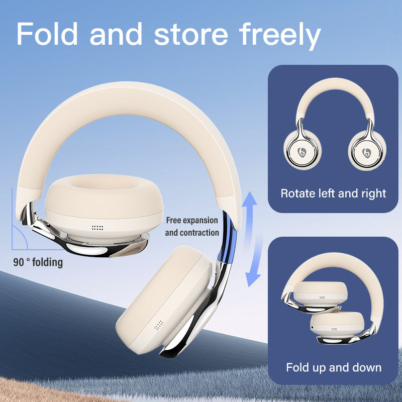 Premium Wireless ANC Headphones – Bluetooth 5.4, 32H Battery, Foldable Over-Ear Design – Black