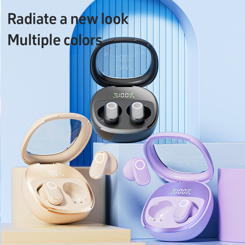 Feather-Light TWS Bluetooth 5.4 Earbuds – Hi-Fi Sound, LED Display Case, 60H+ Playtime, Touch Control – Beige