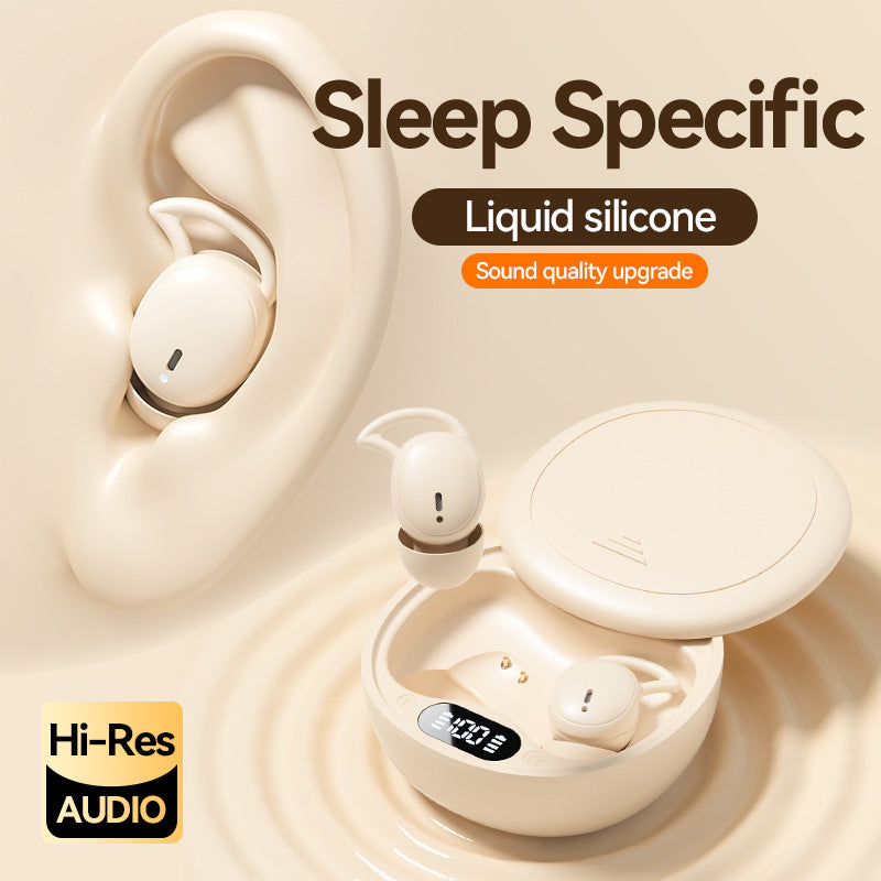 Beige Ultra-Comfort Wireless Sleep Earbuds – Bluetooth 5.4, Hi-Res Audio, Noise Isolation, 60H Playtime for Side Sleepers