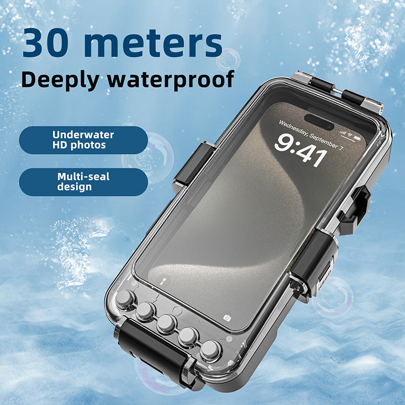Universal 30M Waterproof Bluetooth Diving Case – Underwater Phone Housing for Apple & Samsung Devices