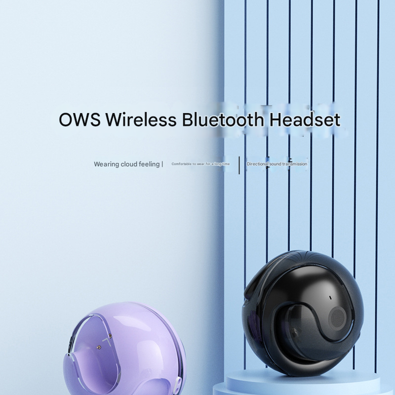 WG-05 Bone Conduction Bluetooth Earphones – AI Voice Translation, Open-Ear Sports Design, Non-In-Ear – Purple