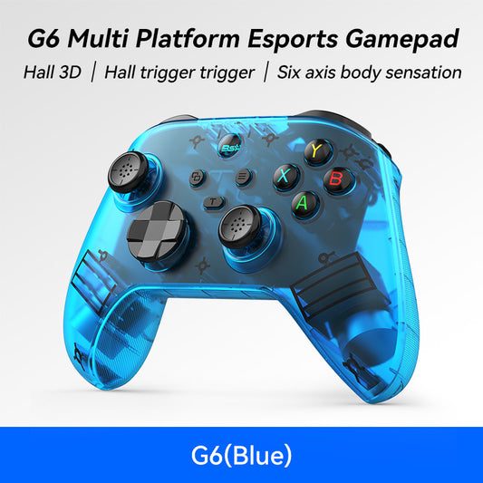 G6 Pro Wireless Gaming Controller – Hall Effect Joysticks, Six-Axis Gyro, Turbo & Macro, Multi-Platform Support – Blue