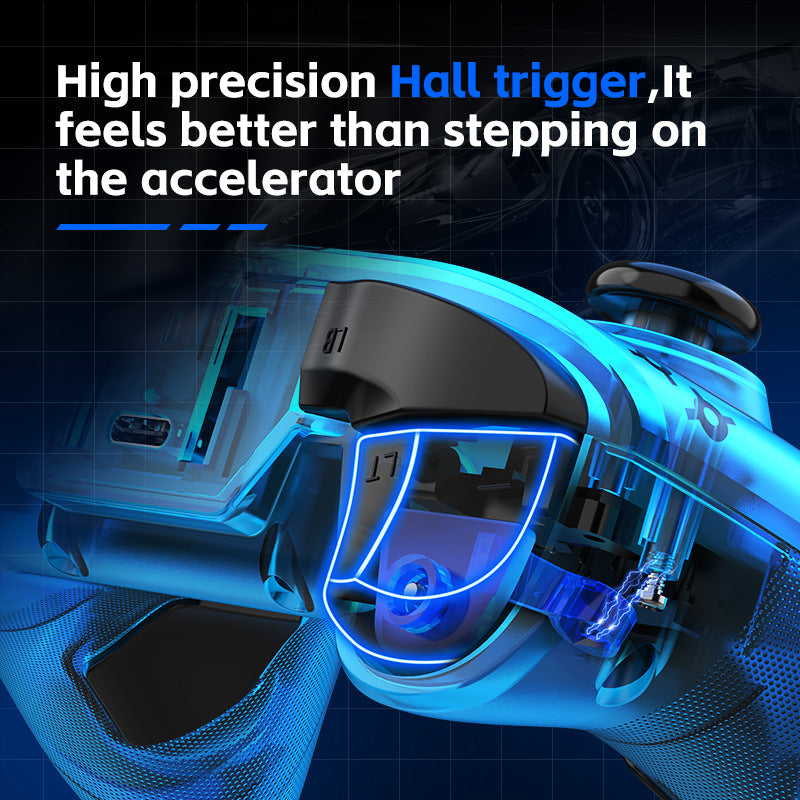 G6 Pro Wireless Gaming Controller – Hall Effect Joysticks, Six-Axis Gyro, Turbo & Macro, Multi-Platform Support – Blue