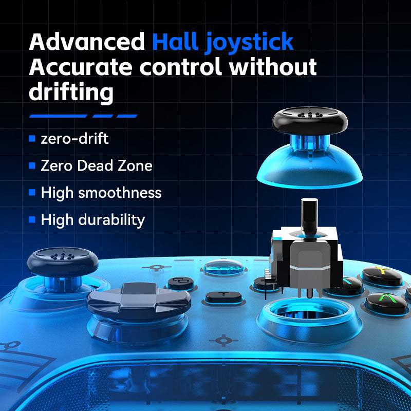 G6 Pro Wireless Gaming Controller – Hall Effect Joysticks, Six-Axis Gyro, Turbo & Macro, Multi-Platform Support – Blue