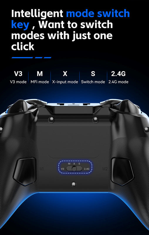 G6 Pro Wireless Gaming Controller – Hall Effect Joysticks, Six-Axis Gyro, Turbo & Macro, Multi-Platform Support – Blue