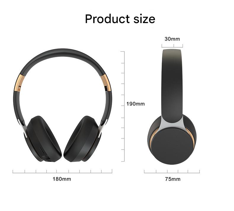 Wireless Bluetooth 5.0 Over-Ear Headphones – HiFi Deep Bass, Foldable Design, 10-Hour Playtime (Red)