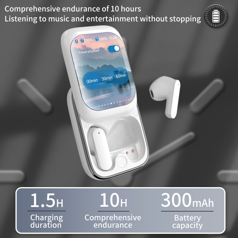 TWS Wireless Earbuds with LED Touch Screen Charging Case – Bluetooth 5.3, Hi-Fi Sound, Game Mode & Standalone Music Playback – Black