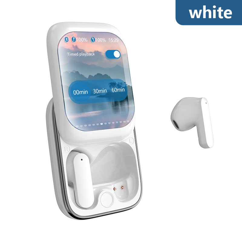 TWS Bluetooth 5.3 Wireless Earbuds – LED Touch Screen Case, HiFi Stereo Sound, Game Mode & Standalone Playback – White