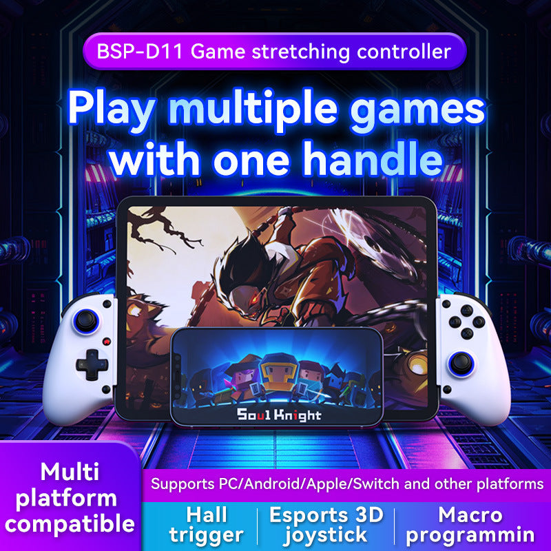 Multi-Platform Telescopic Gaming Controller – Hall Effect Triggers, Esports 3D Joysticks, Macro Programming, Built-in Radiator – Black