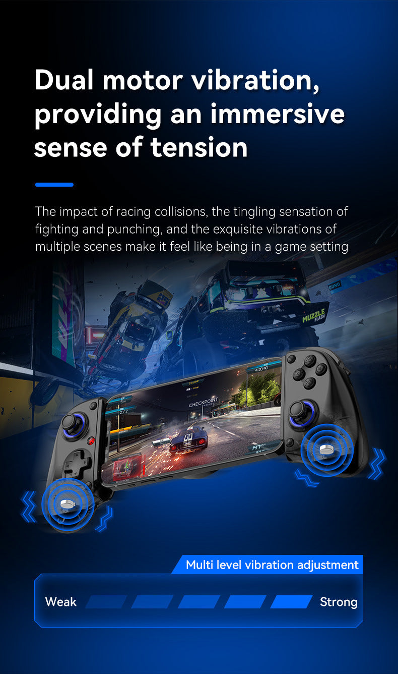 Multi-Platform Telescopic Gaming Controller – Hall Effect Triggers, Esports 3D Joysticks, Macro Programming, Built-in Radiator – Black