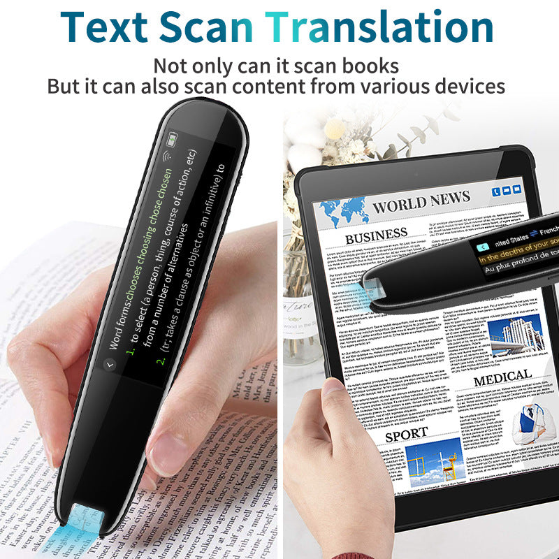 Smart AI Voice Translator Pen – 112+ Languages, Offline Scanning, HD Touchscreen, Real-Time Translation – Black